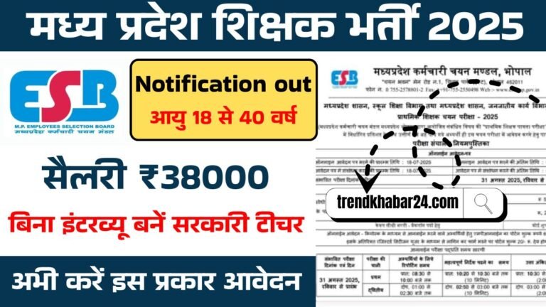 MPESB Teacher PSTST Online Apply 2025